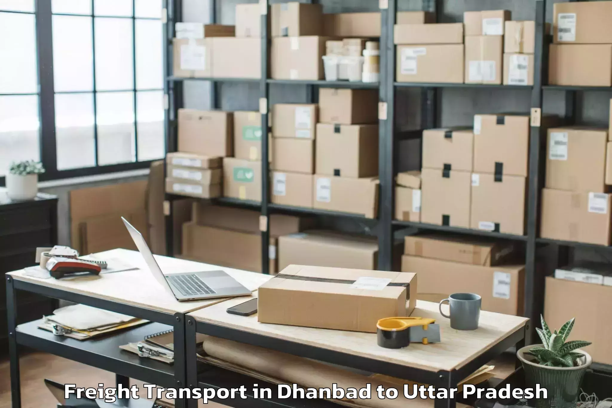 Affordable Dhanbad to Jananayak Chandrashekhar Unive Freight Transport